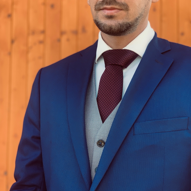 Červeno - černá kravata Houndstooth