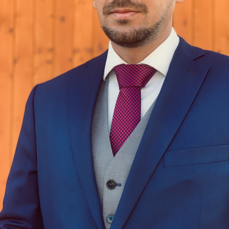 Růžovo - černá kravata Houndstooth