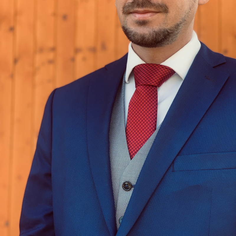 Červená kravata Houndstooth