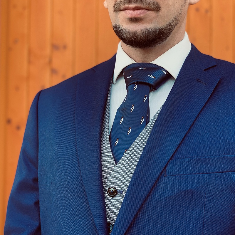 Modrá kravata Tučňák 