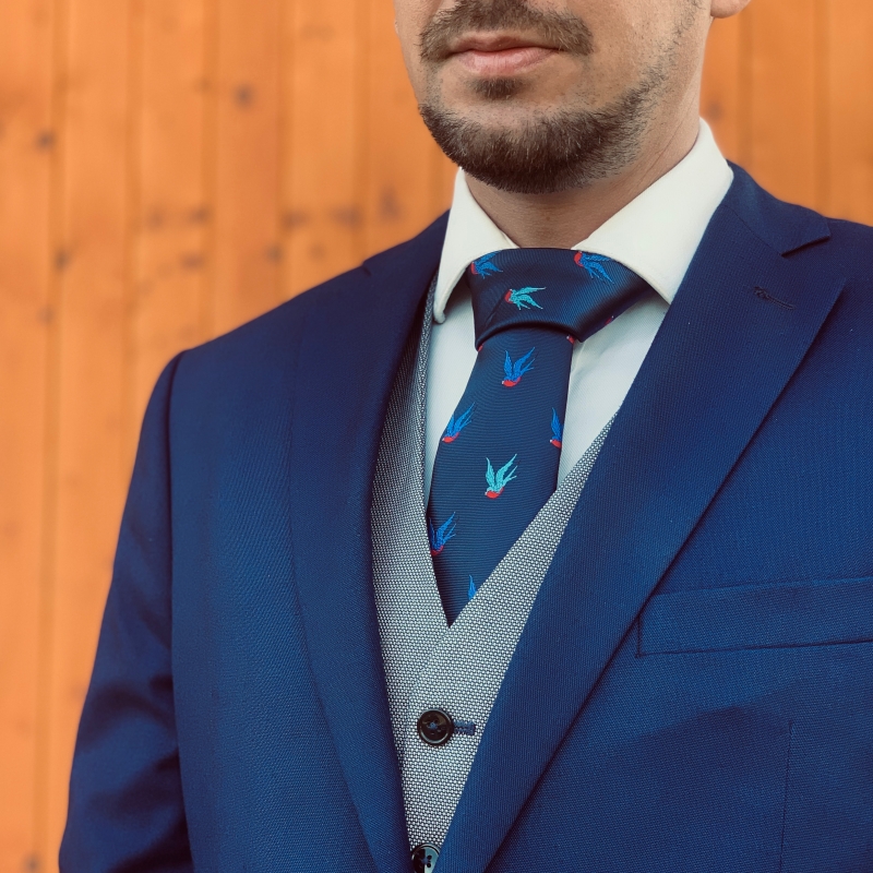 Modrá kravata Vlaštovka 