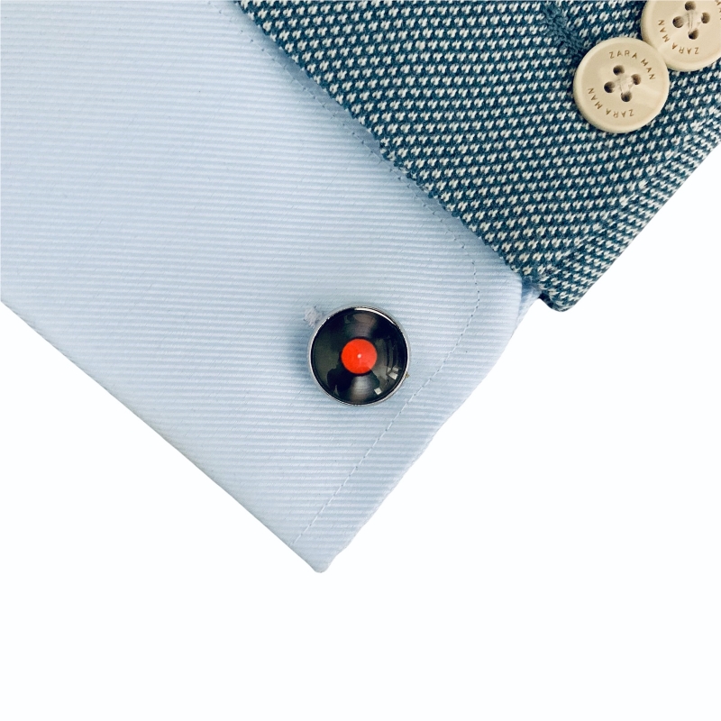 Manžetové knoflíčky červená Vinylová deska