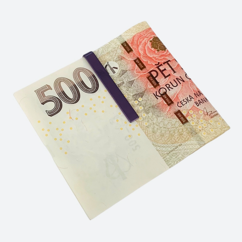 Fialová spona na peníze Medium clip