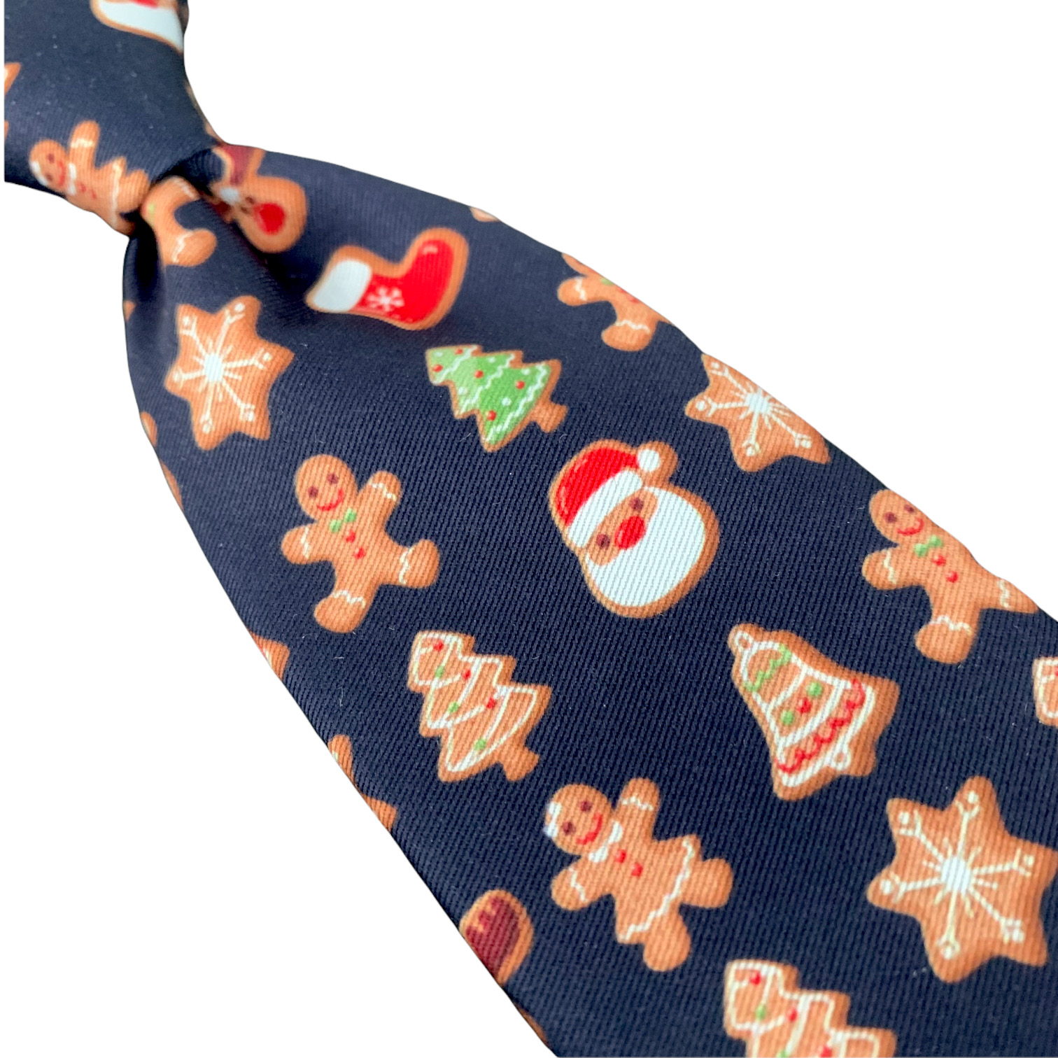 Modrá chlapecká kravata Vánoční perníčky 