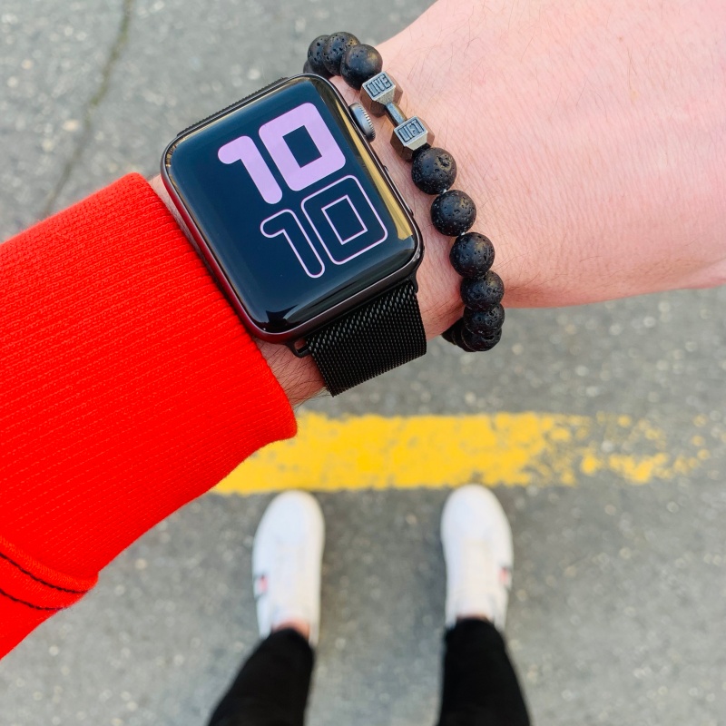 Černý náramek Live Lift šedá Činka - láva 