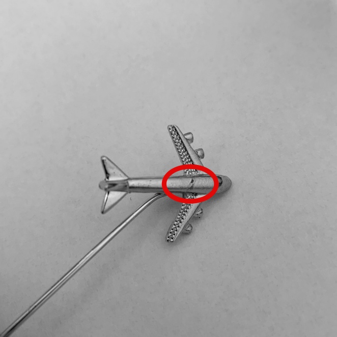 Stříbrná brož Letadlo Boeing - II. jakost