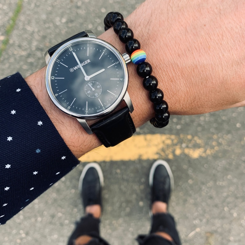 Černý náramek LGBT