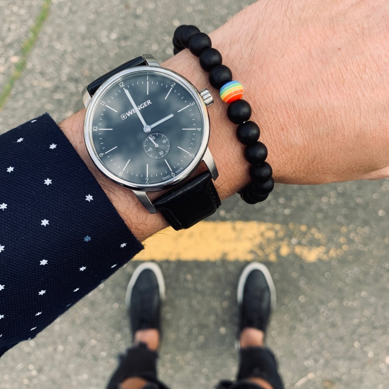 Matně černý náramek LGBT