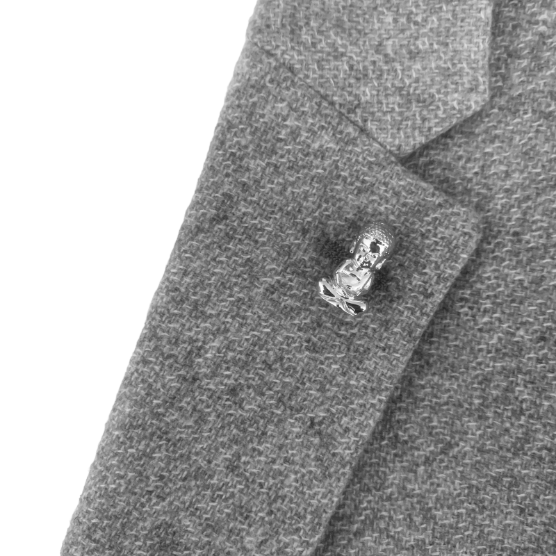 Stříbrná brož Buddha 