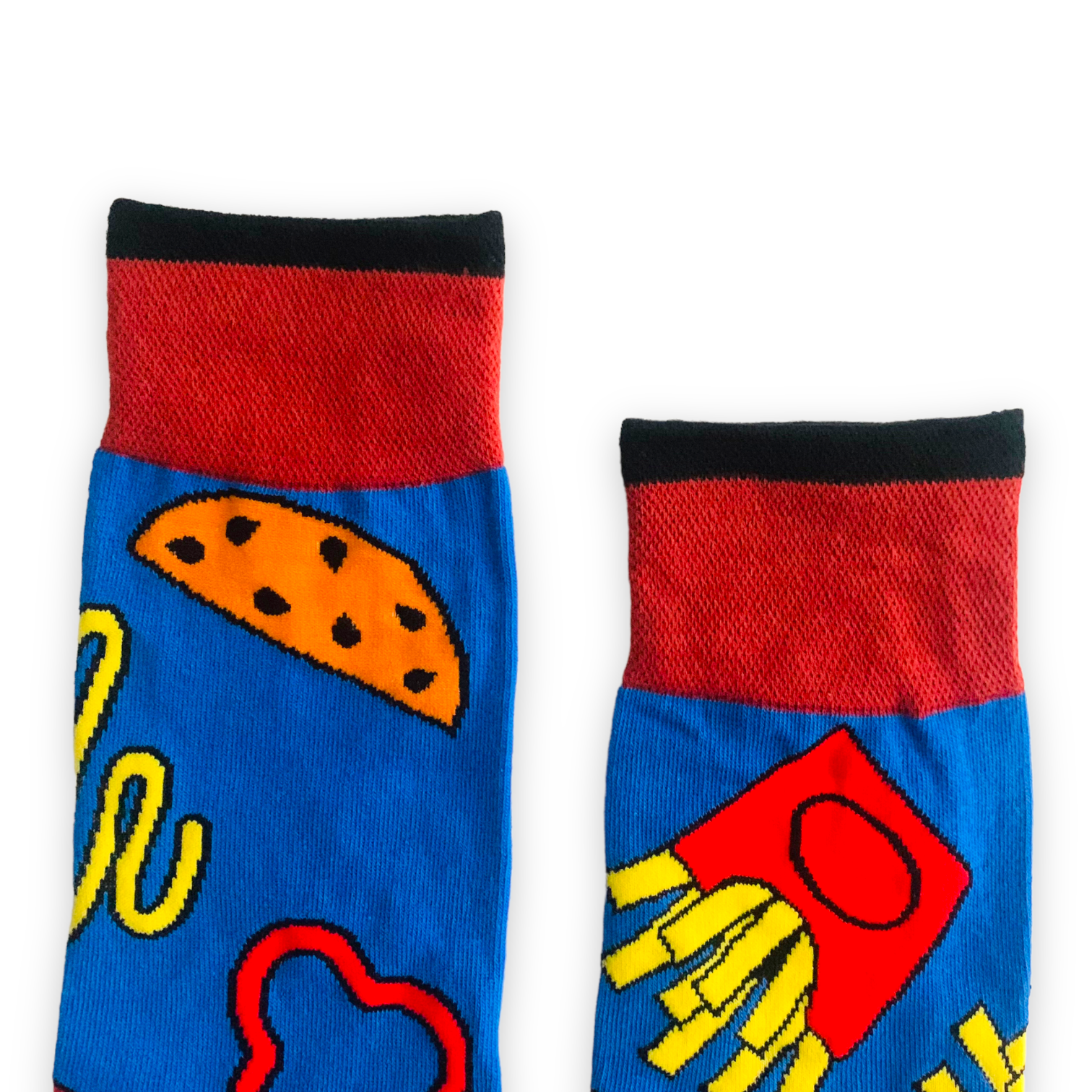 Modré ponožky Hamburger a hranolky EU 39 - 42