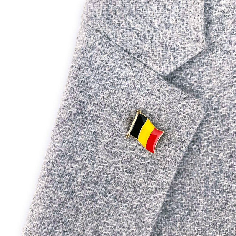 Zlatá brož Vlajka Belgie 