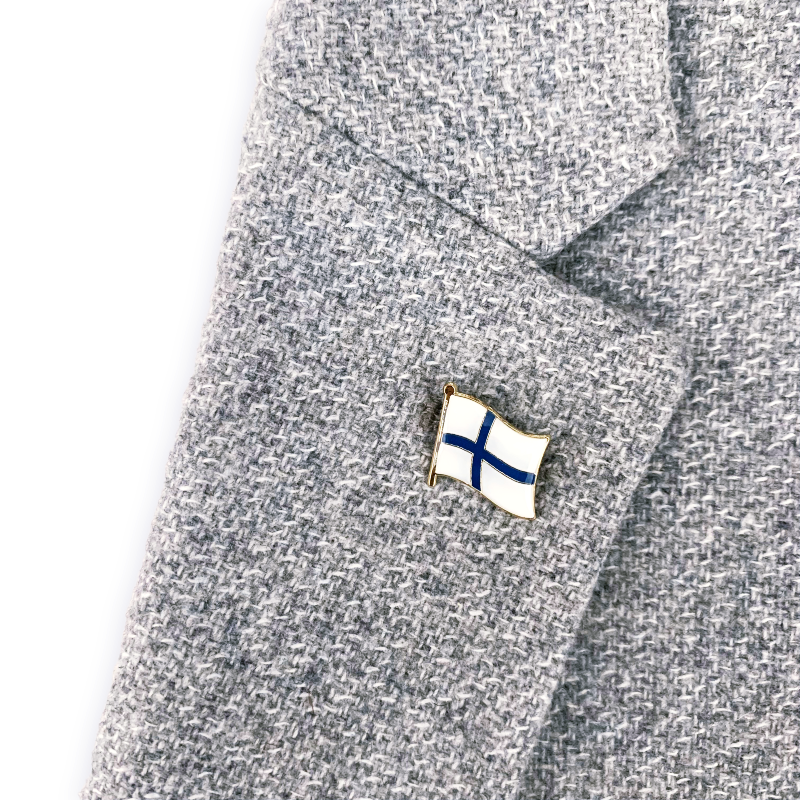 Zlatá brož Vlajka Finsko 