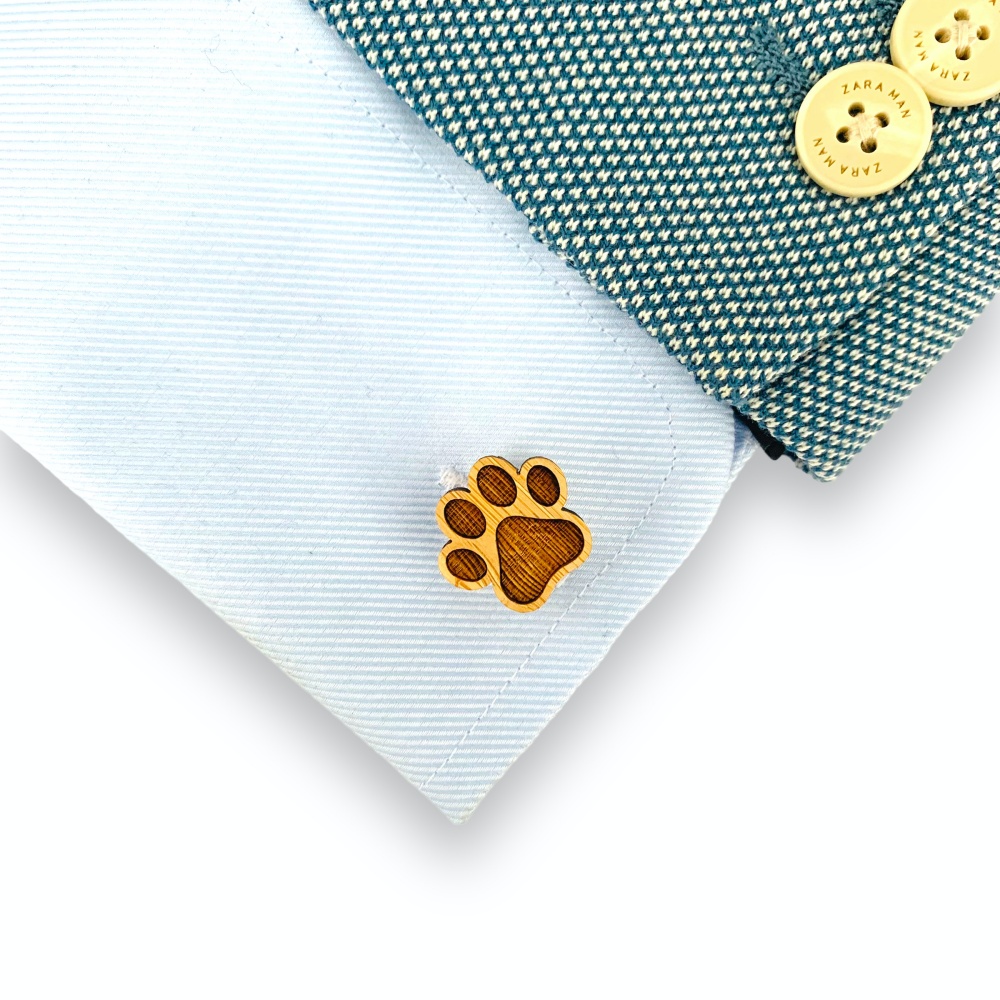 Dřevěné manžetové knoflíčky Tlapka