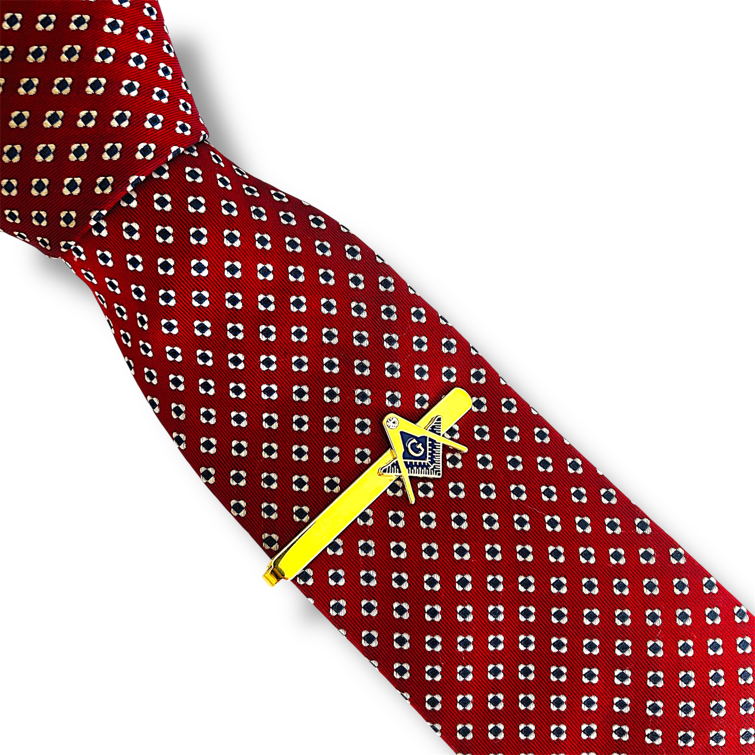 Zlatá spona na kravatu znak Svobodní zednáři