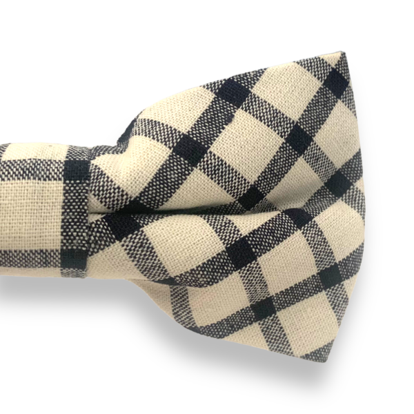 Černo - bílý kostkovaný motýlek Cotton 