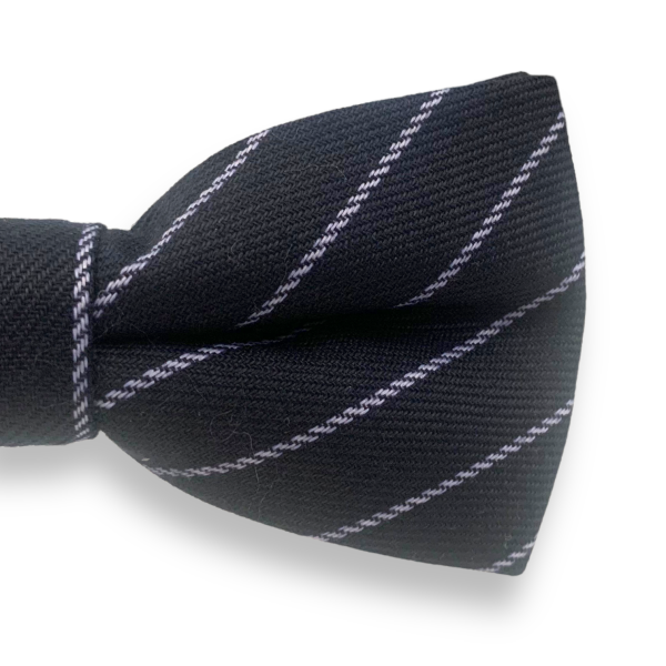 Šedo - černý pruhovaný motýlek Cotton 