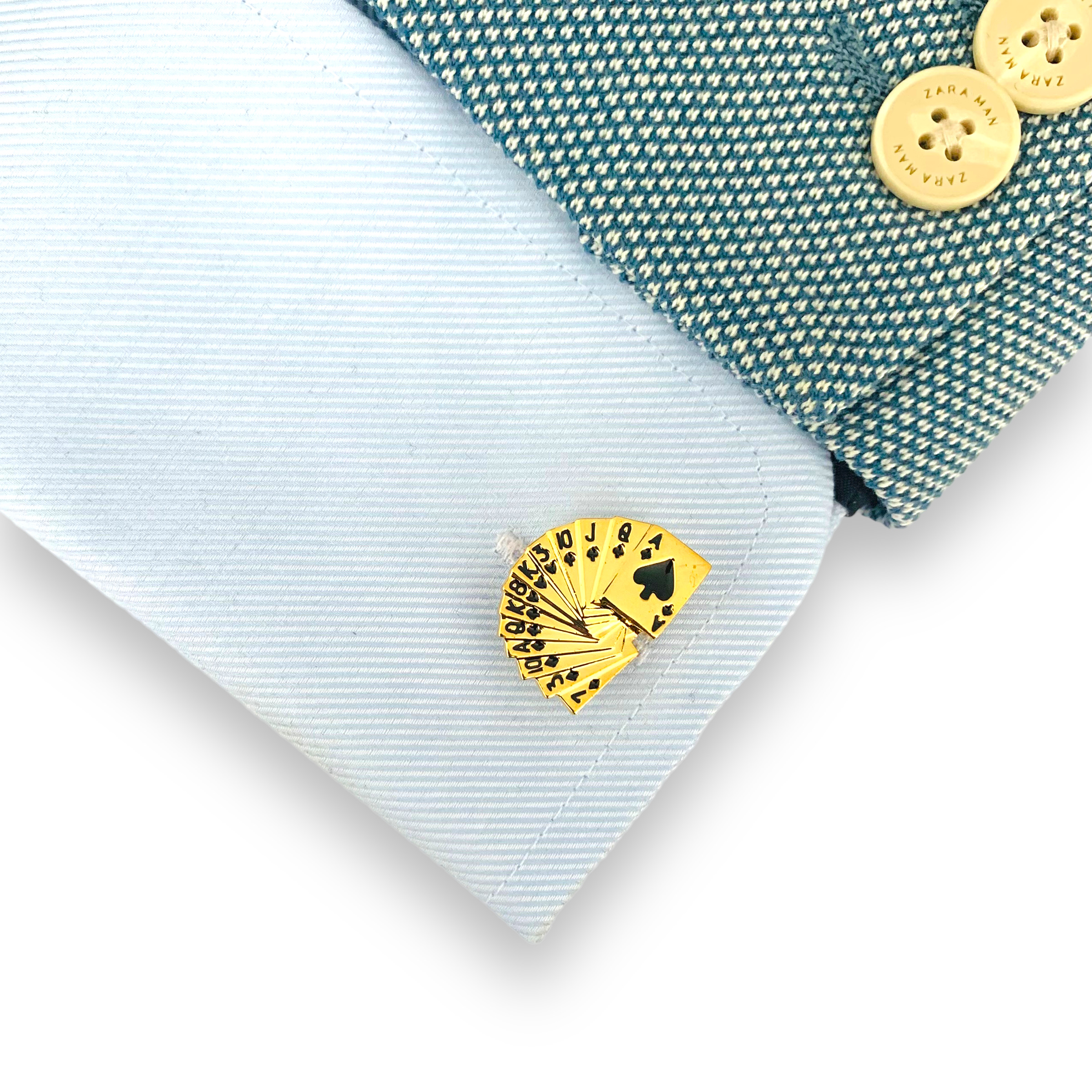 Manžetové knoflíčky Poker karty zlaté