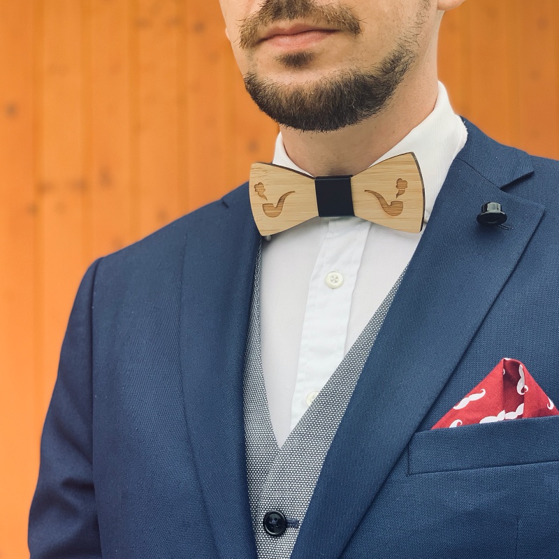 Dřevěný pánský motýlek Dýmka