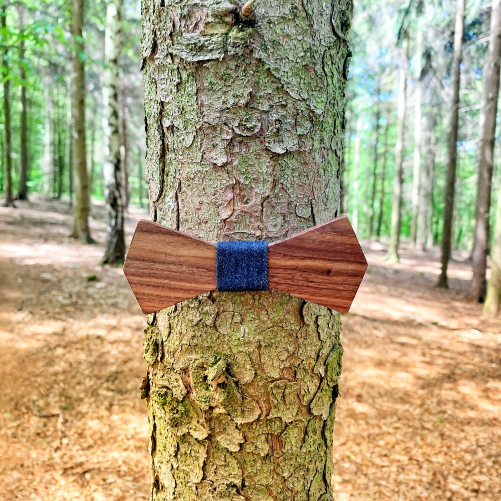 Dřevěný pánský motýlek Slim Denim 