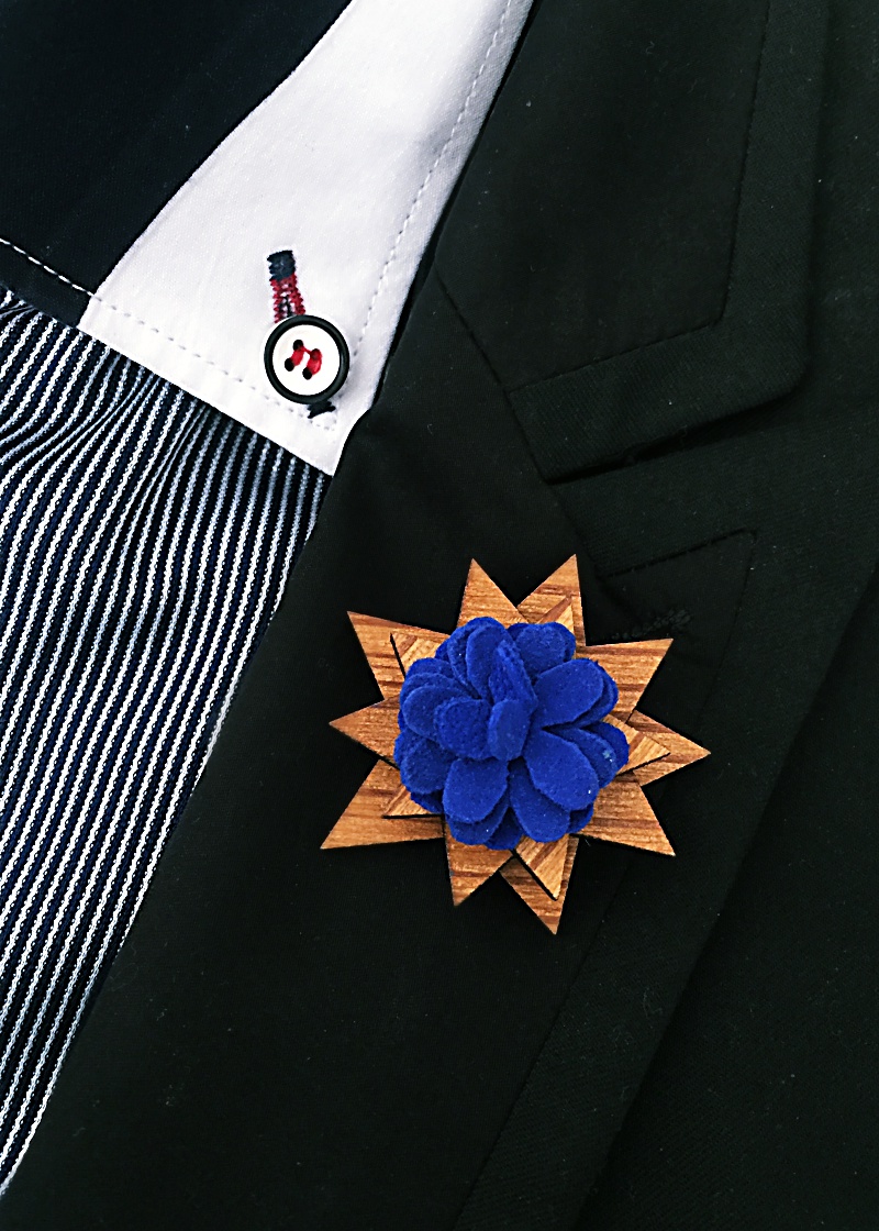 Dřevěná brož Hvězda