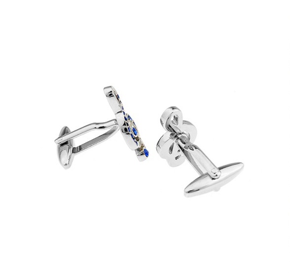 Manžetové knoflíčky Houslový klíč modrý