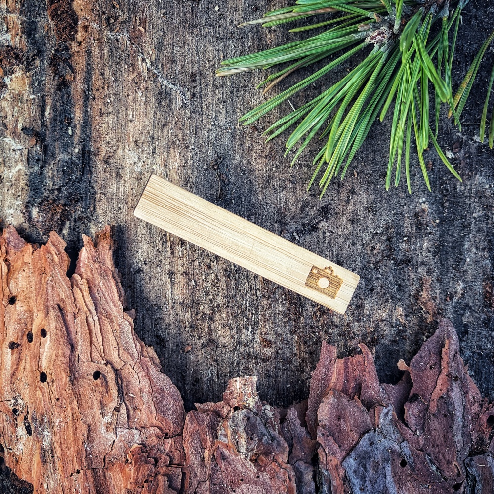 Dřevěná spona na kravatu Kompaktní fotoaparát