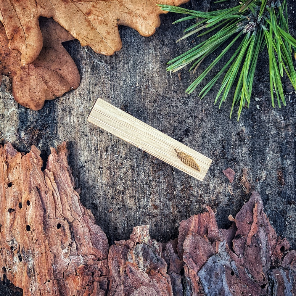 Dřevěná spona na kravatu List stromu 