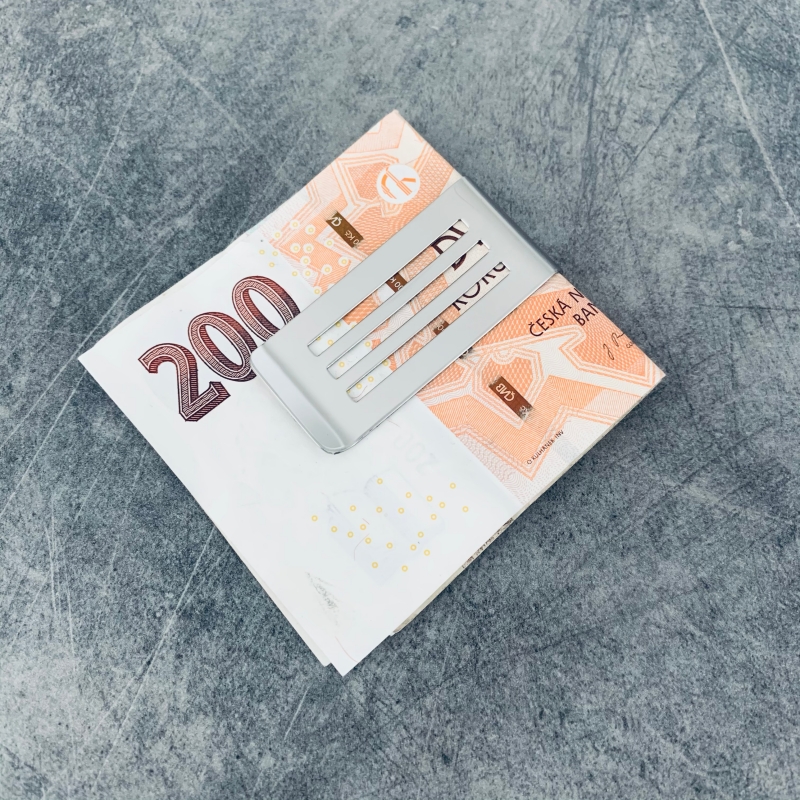 Stříbrná spona na peníze Dot 