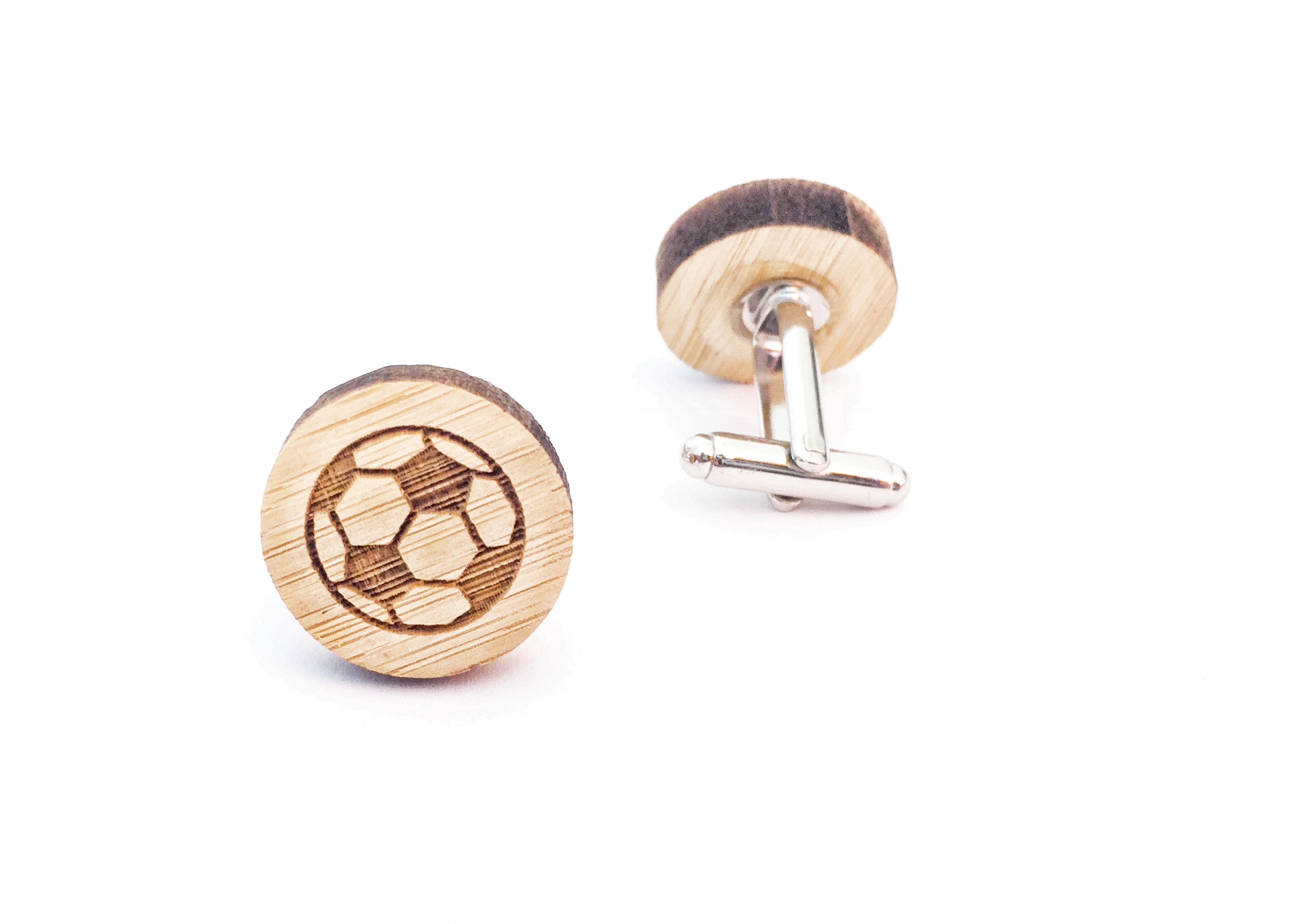 Dřevěné manžetové knoflíčky Fotbalový míč 