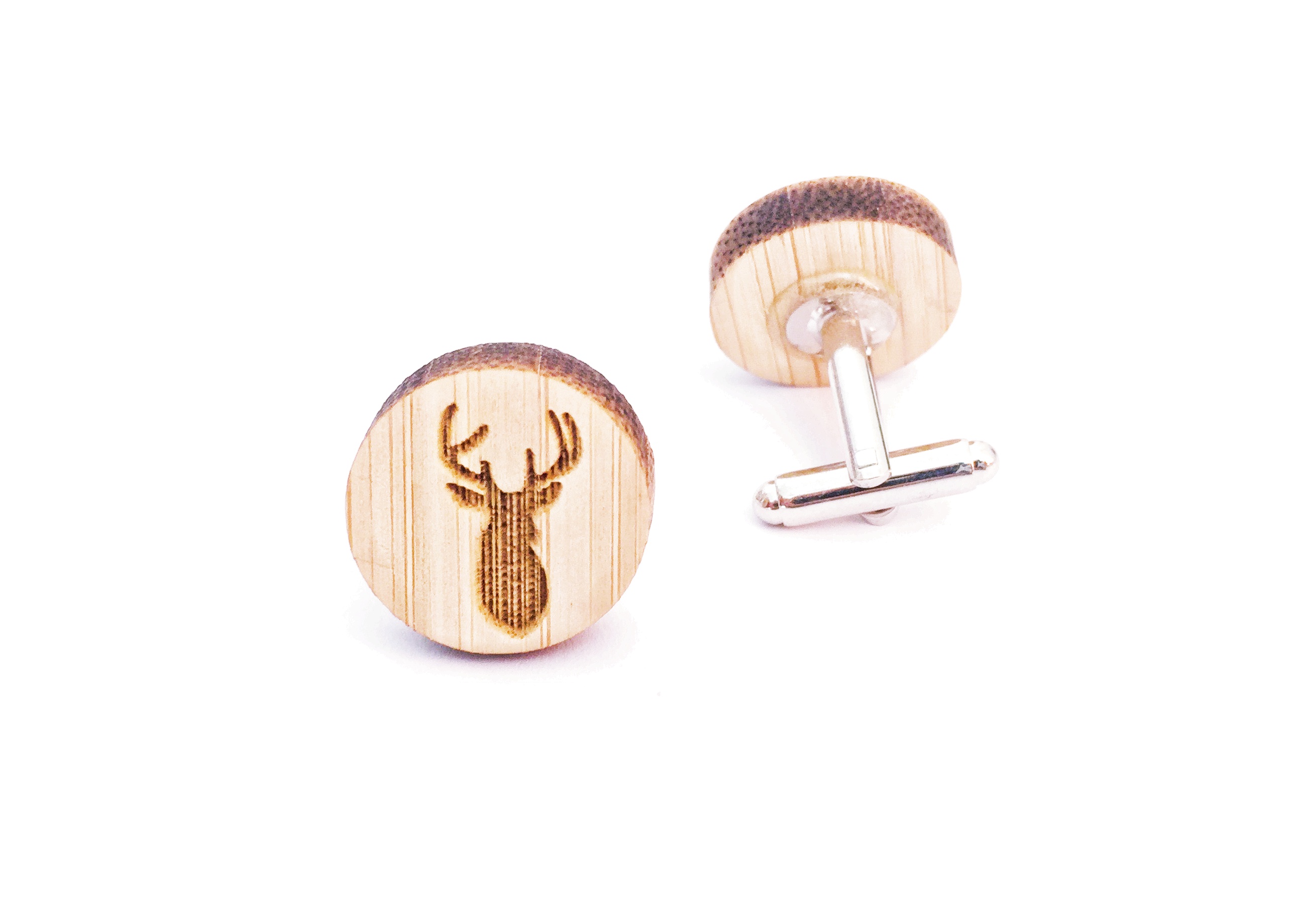 Dřevěné manžetové knoflíčky Jelen paroží 