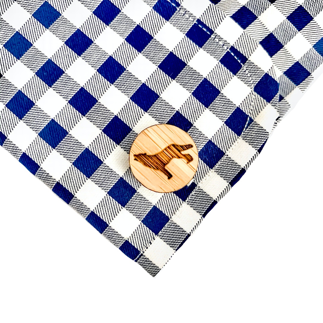 Dřevěné manžetové knoflíčky Vlk 