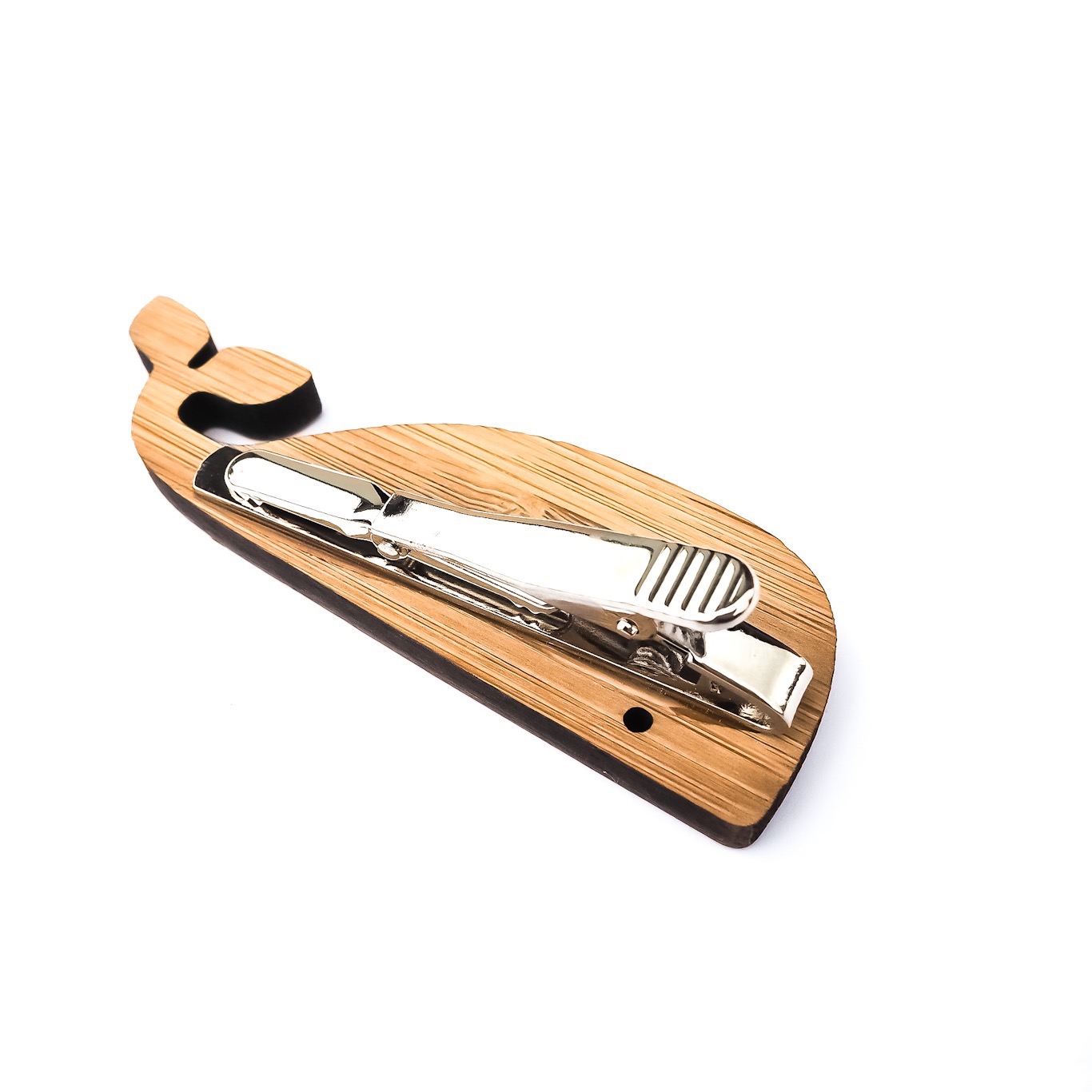 Dřevěná spona na kravatu Velryba