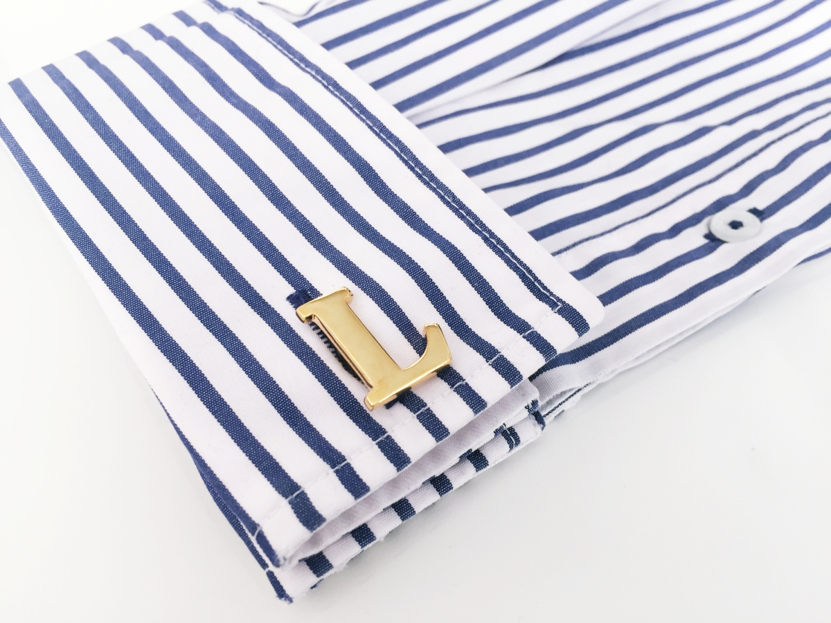 Manžetový knoflíček zlatý Iniciál L 