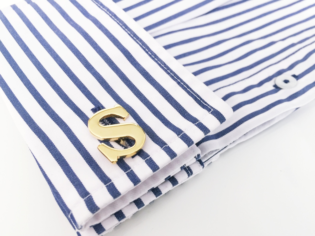 Manžetový knoflíček zlatý Iniciál S