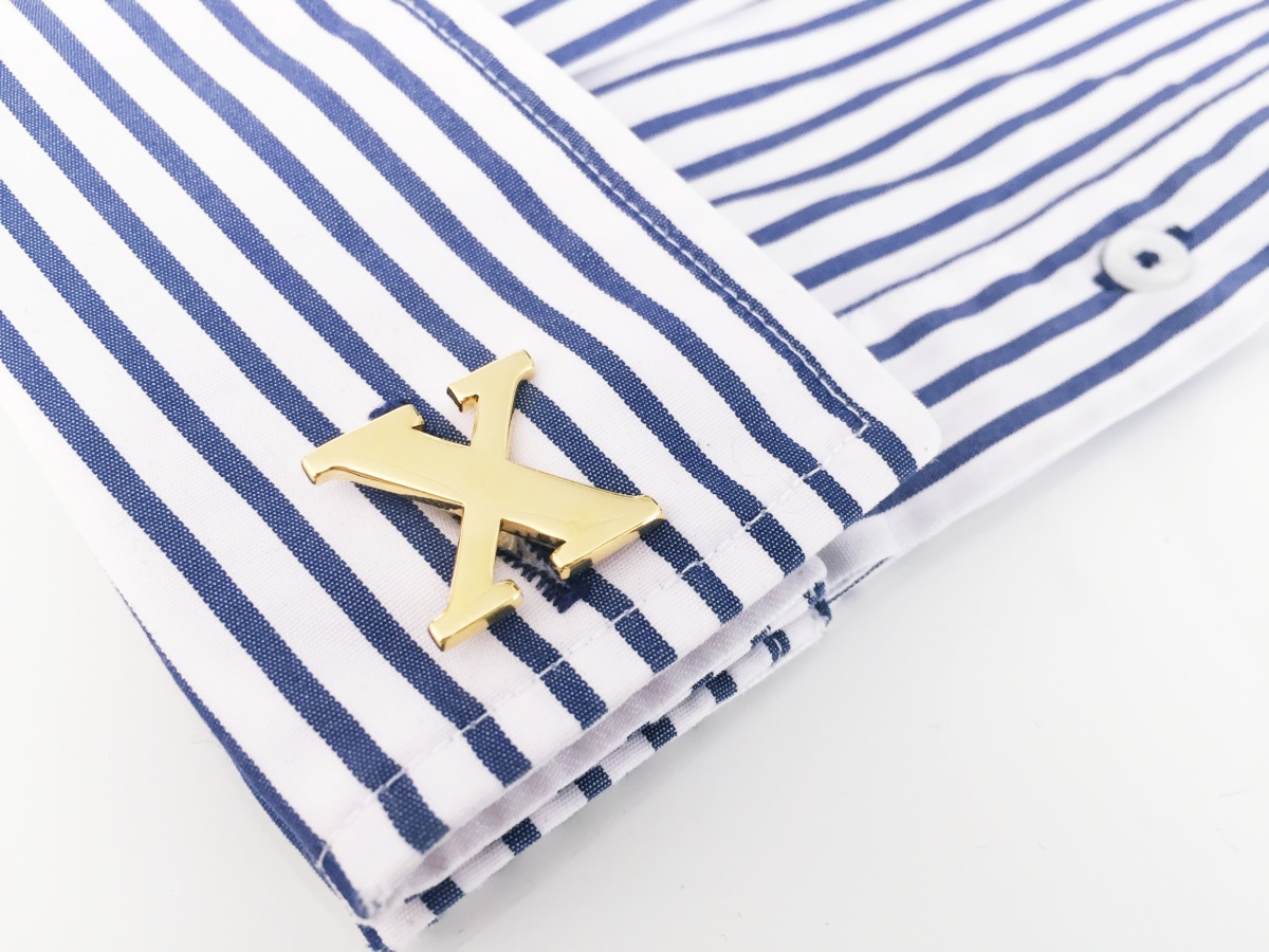 Manžetový knoflíček zlatý Iniciál X