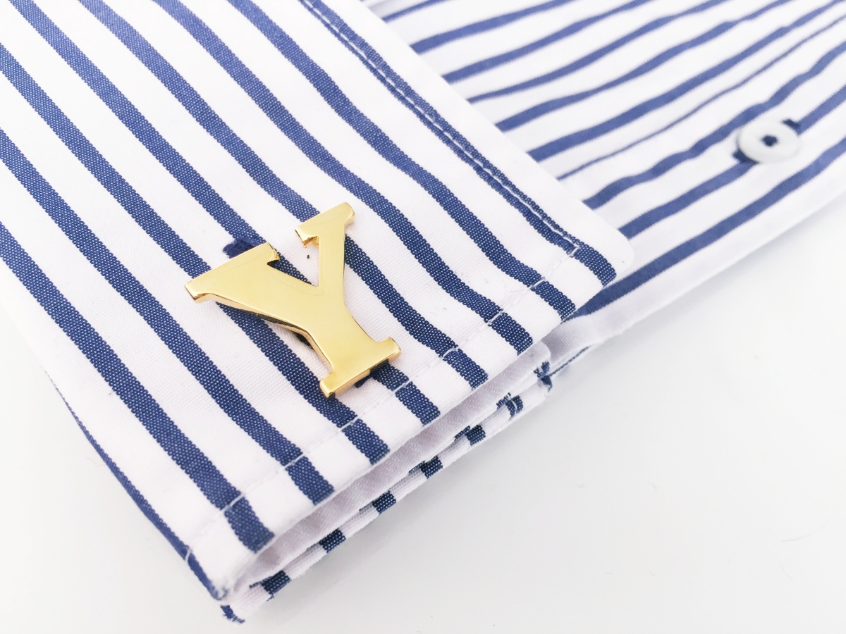 Manžetový knoflíček zlatý Iniciál Y