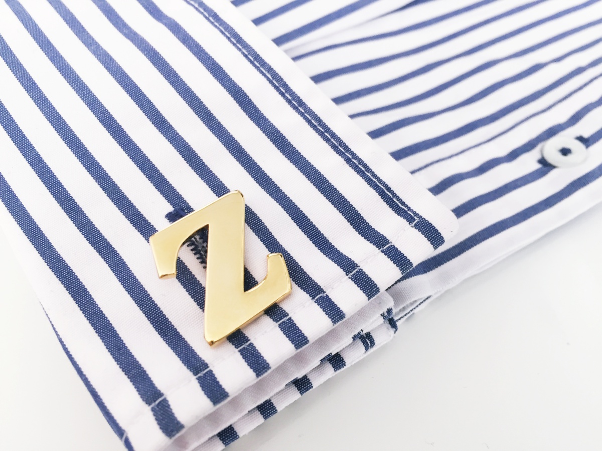 Manžetový knoflíček zlatý Iniciál Z