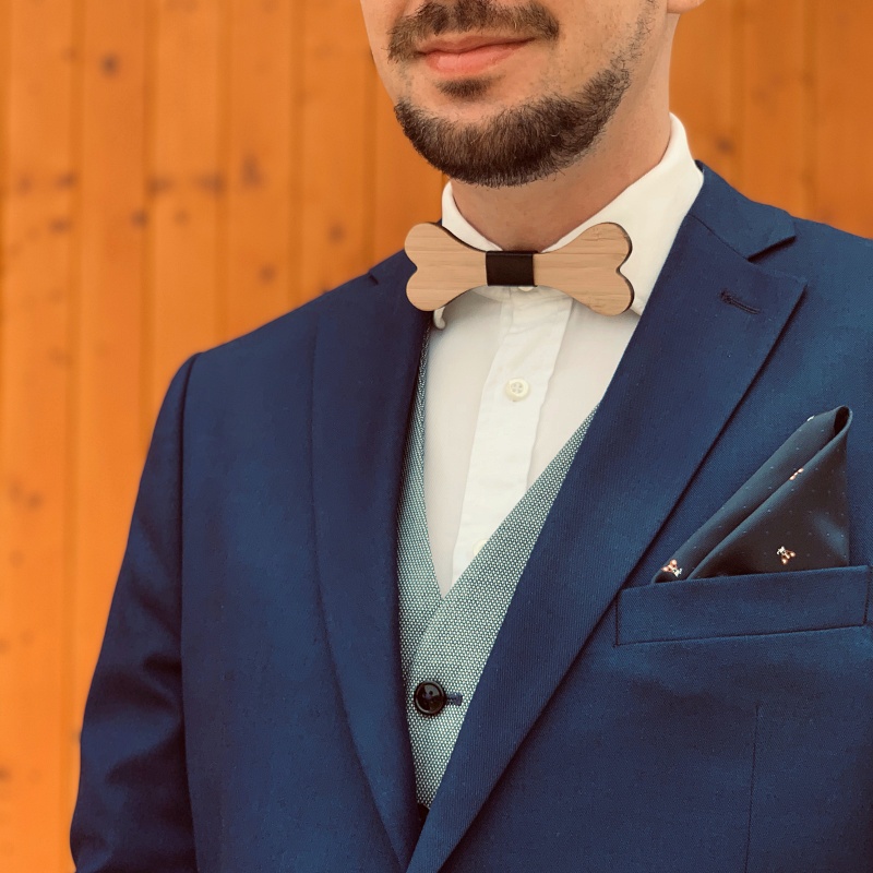 Dřevěný pánský motýlek Kostička 