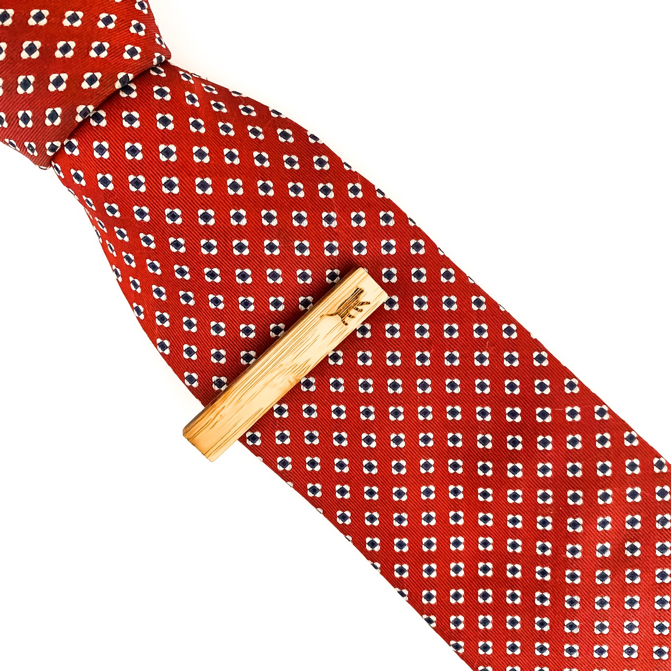 Dřevěný set - spona na kravatu a manžetové knoflíčky Kočka