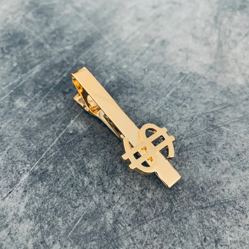 Zlatá spona na kravatu Dollar 