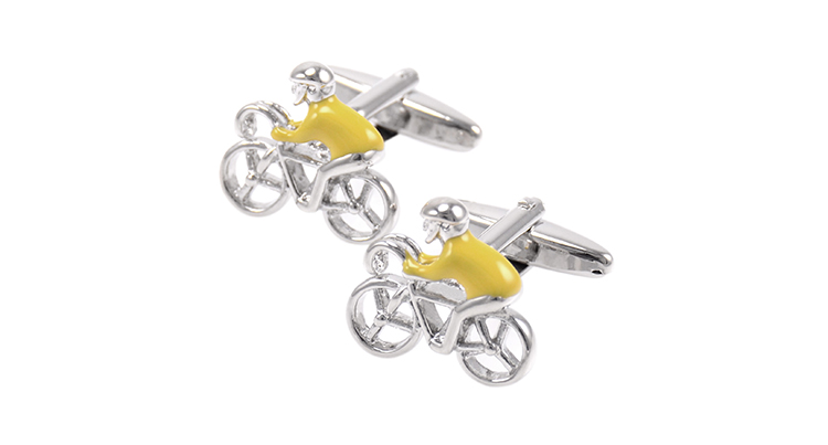 Manžetové knoflíčky Cyklista ve žlutém trikotu