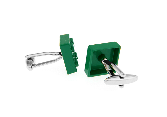 Manžetové knoflíčky Zelená kostička stavebnice 