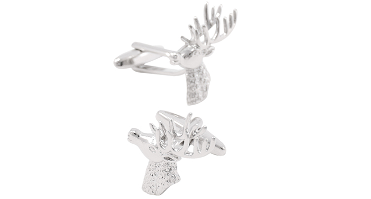 Manžetové knoflíčky Jelen hlava stříbrná