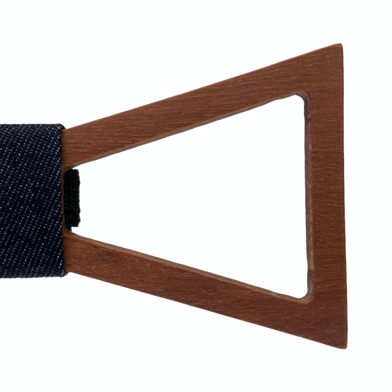 Dřevěný pánský motýlek Mahoosive Vrtule - denim