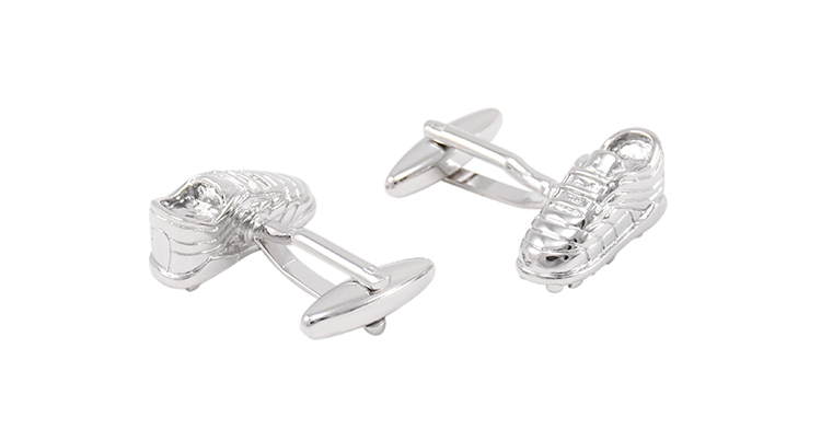 Manžetové knoflíčky Fotbalové kopačky - stříbrné