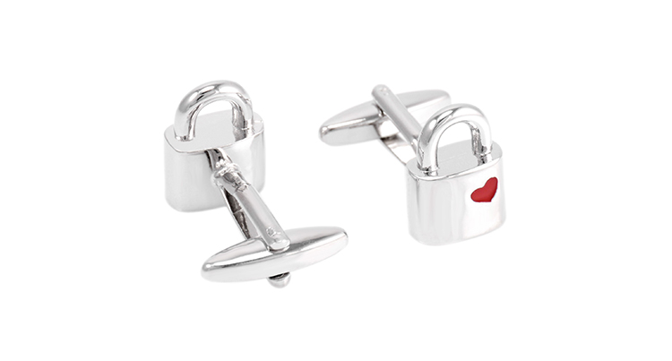 Manžetové knoflíčky Zámek se srdcem 