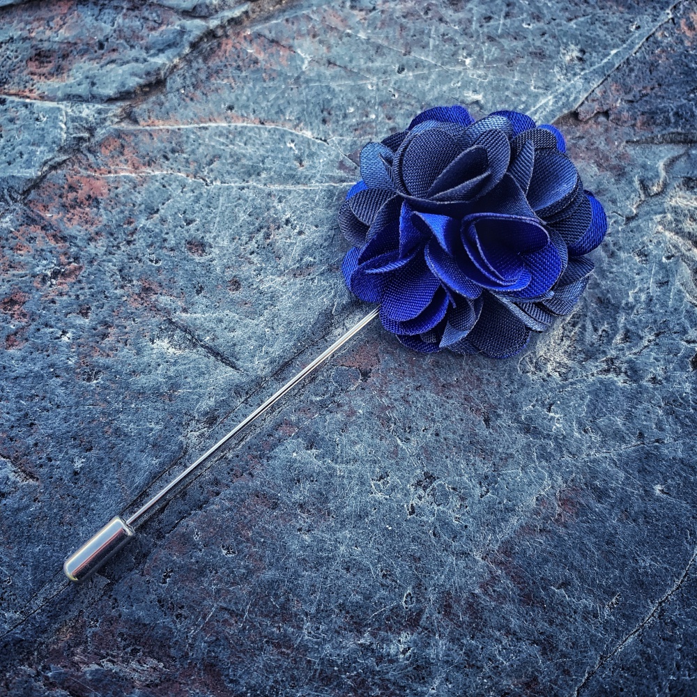 Modrá brož Květina Duo