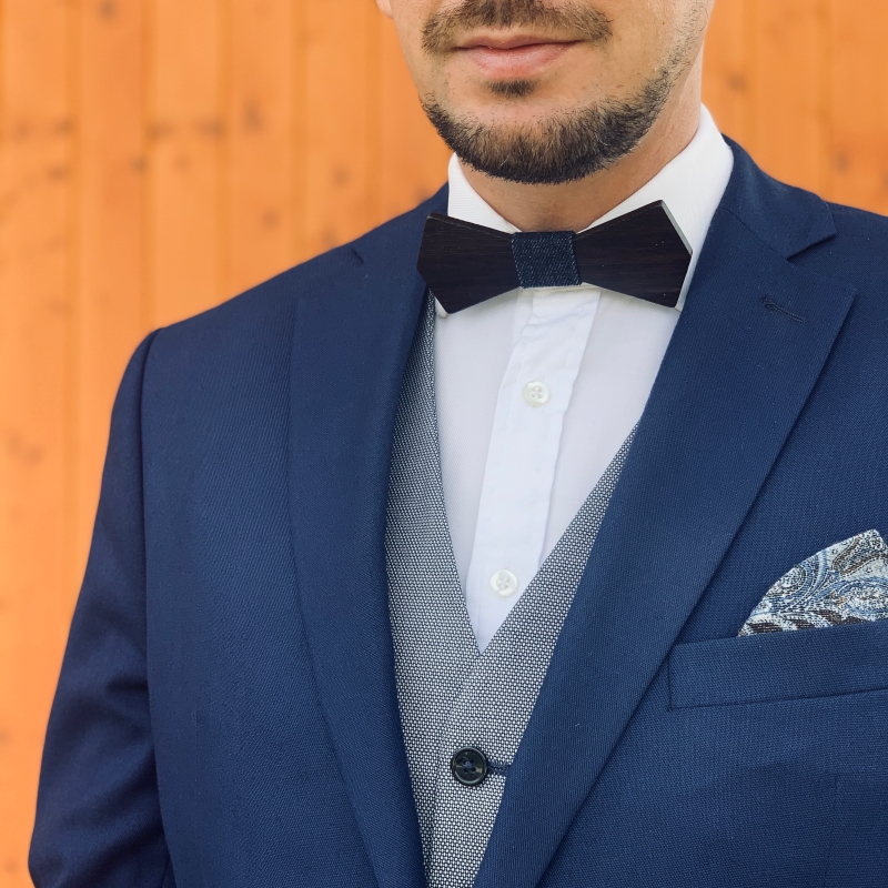 Dřevěný pánský motýlek Slim Denim wenge