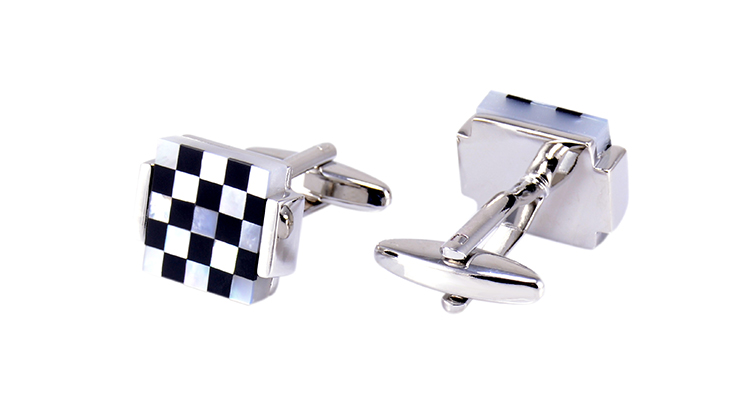 Manžetové knoflíčky Šachovnice Perleť