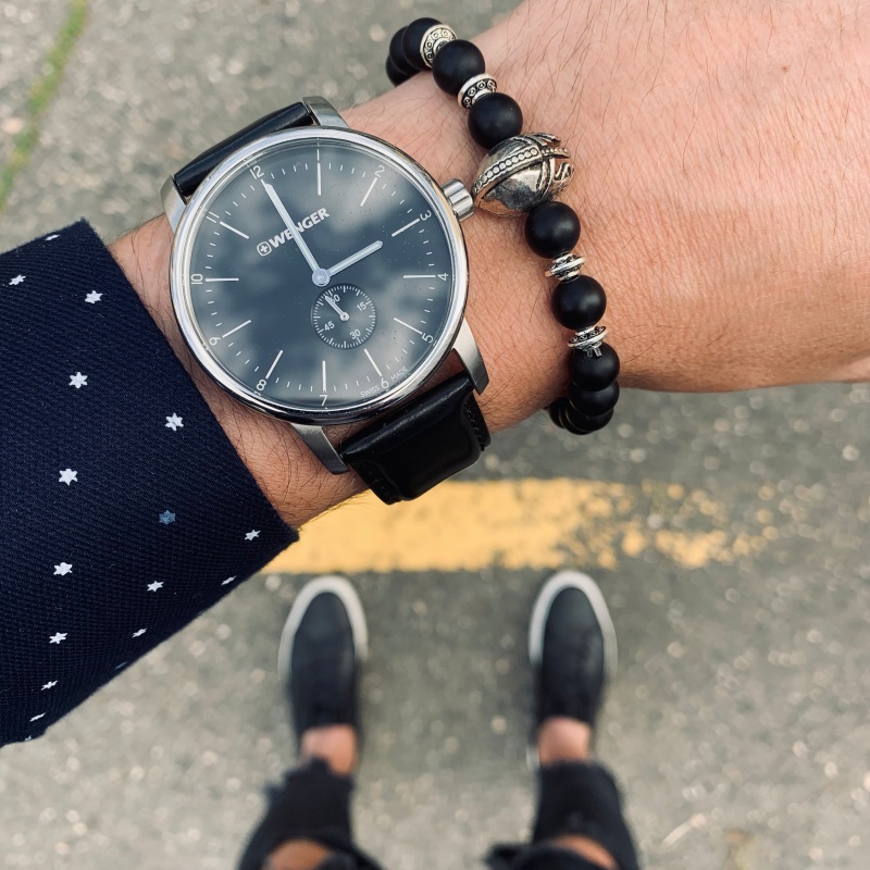 Matně černý - stříbrný náramek Sparta bojovník 